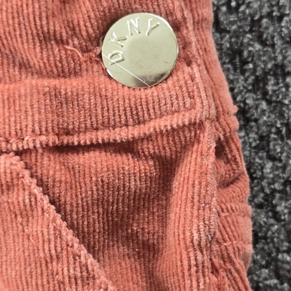 Dkny Girls Overalls Corduroy Sz S Pockets Party Logo Pink School Party - Picture 6 of 12